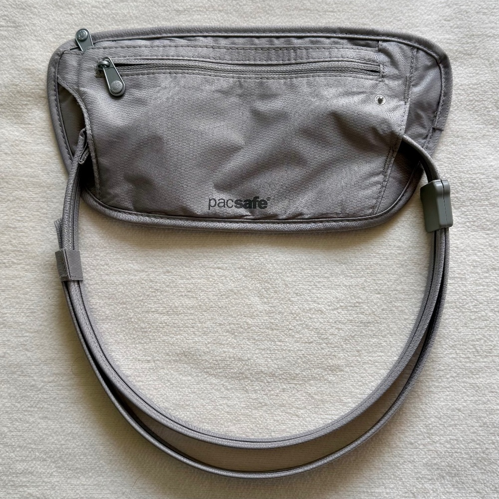 Pacsafe Coversafe 100 Document / money belt, Gray with Bonus Items!